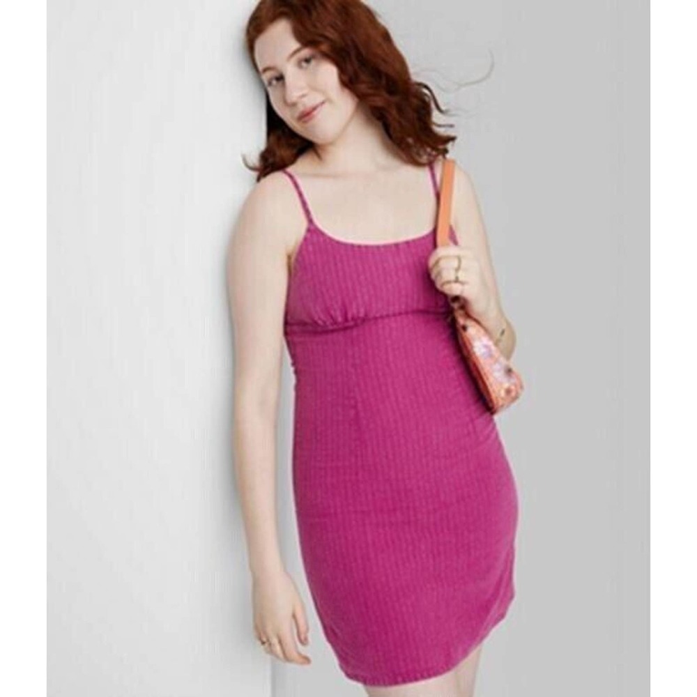 NWT Wild Fable Open Back Textured Purple Mini Dress